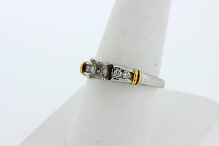18K Yellow Gold and Platinum Setting with Diamond Accents ... Platinum diamond setting