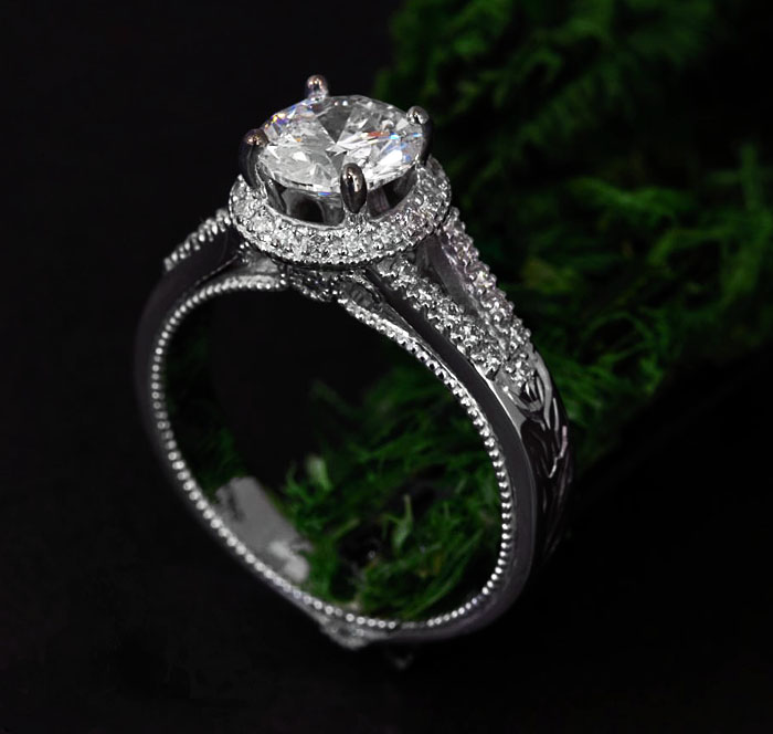 Custom Diamond Engagement Ring #103054 - Seattle Bellevue | Joseph Jewelry Custom diamond ring